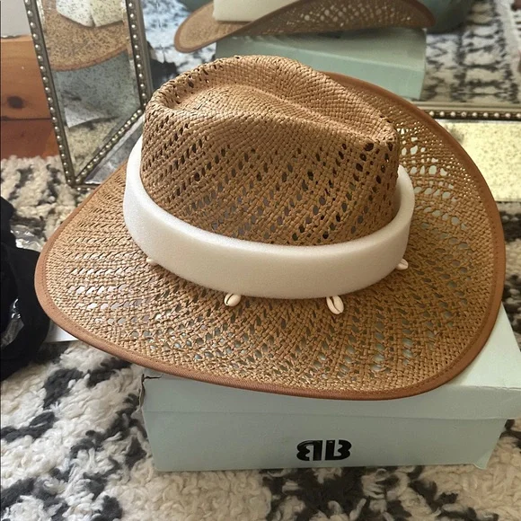 NWT WYETH Tan Wicker Rancher Hat - Picture 5 of 11
